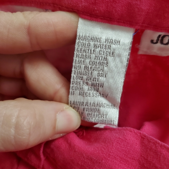 Vintage 90's Bright Neon Pink Linen Blend Shorts Size 12 Summer Classic Boho - Picture 7 of 11